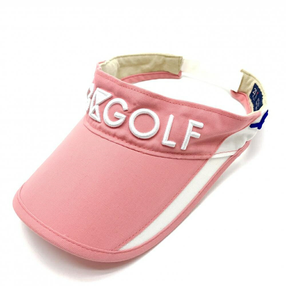 23区ゴルフ サンバイザー ライトピンク×白 立体ロゴ刺しゅう レディース F ゴルフウェア 23区