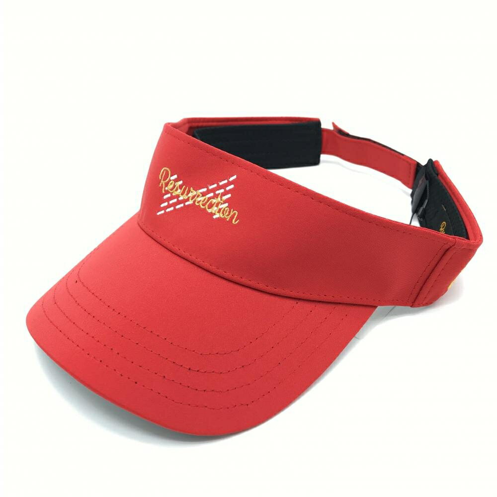 【新品】レザレクション サンバイザー レッド つば裏総柄 フリーサイズ ゴルフウェア Resurrection