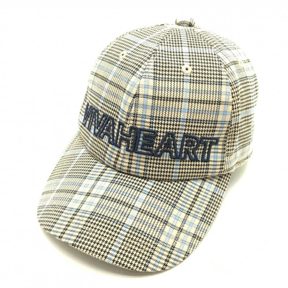 ビバハート キャップ ベージュ×ネイビー グレンチェック 40 ゴルフウェア VIVA HEART