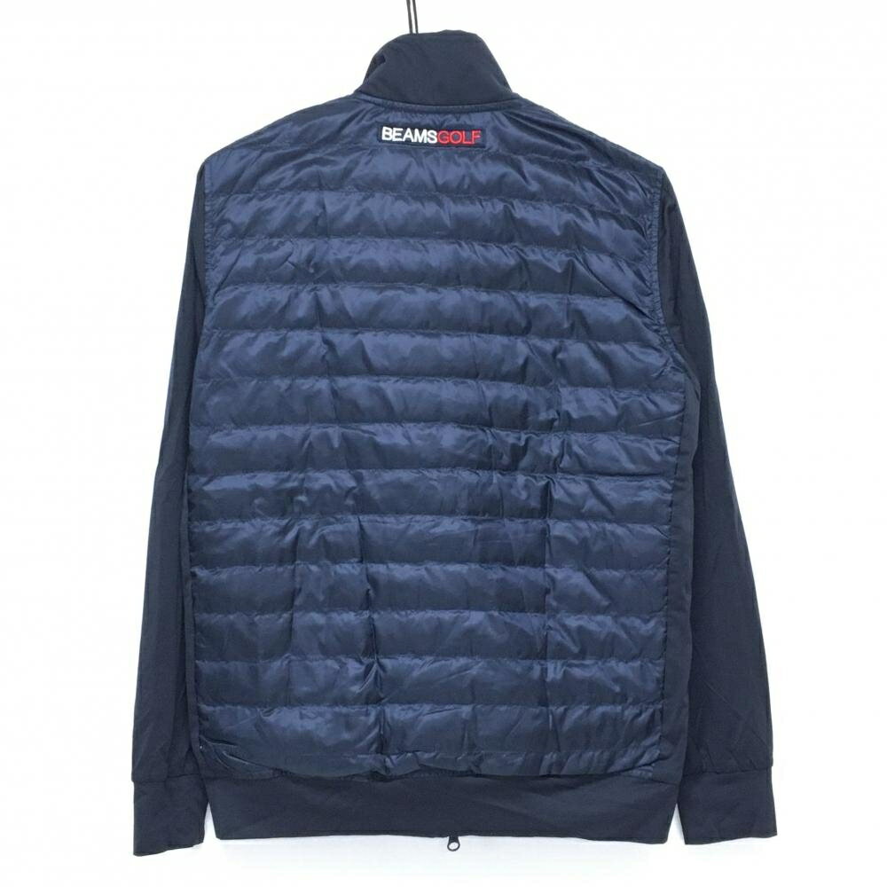 ビームスゴルフ 切替ダウンジャケット ネイビー ロゴワッペン 身頃ダウン ダウン80％ レディース S ゴルフウェア BEAMS GOLF