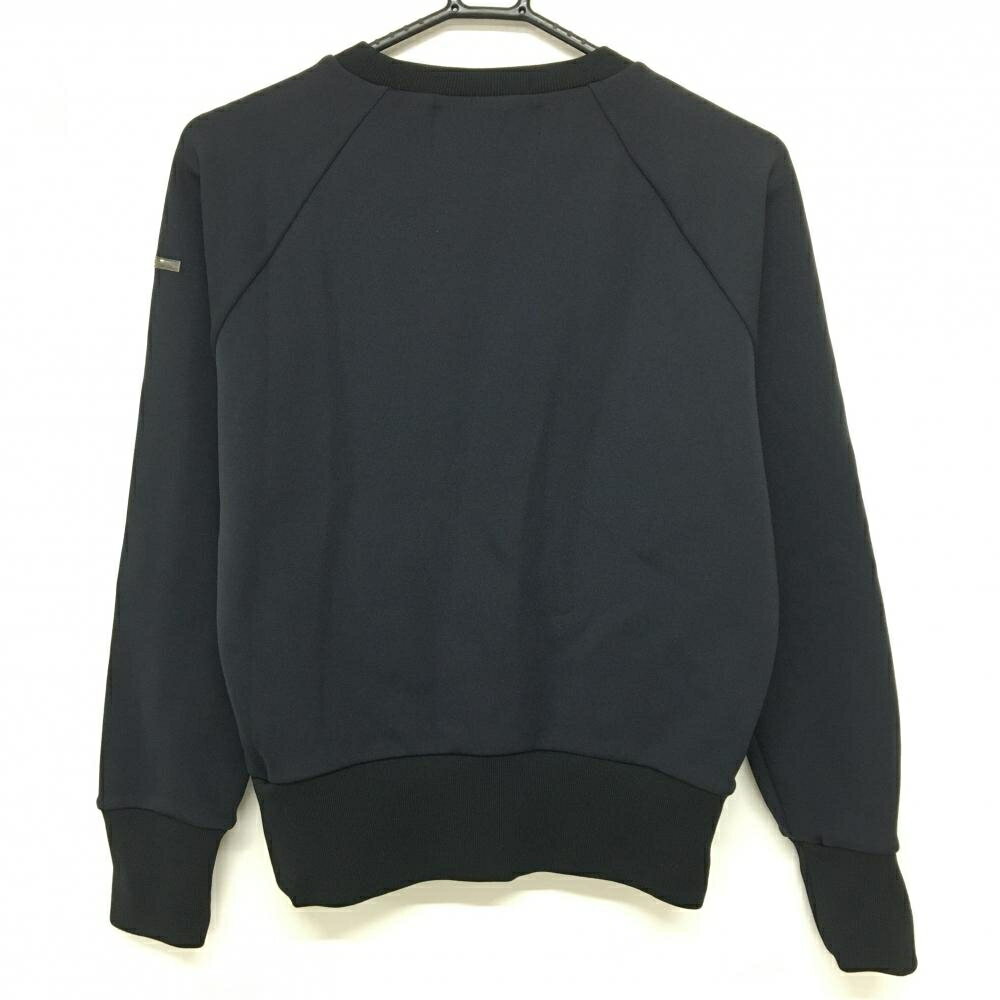 【美品】ルコックゴルフ トレーナー 黒 袖ロゴ 無地 レディース L ゴルフウェア le coq sportif