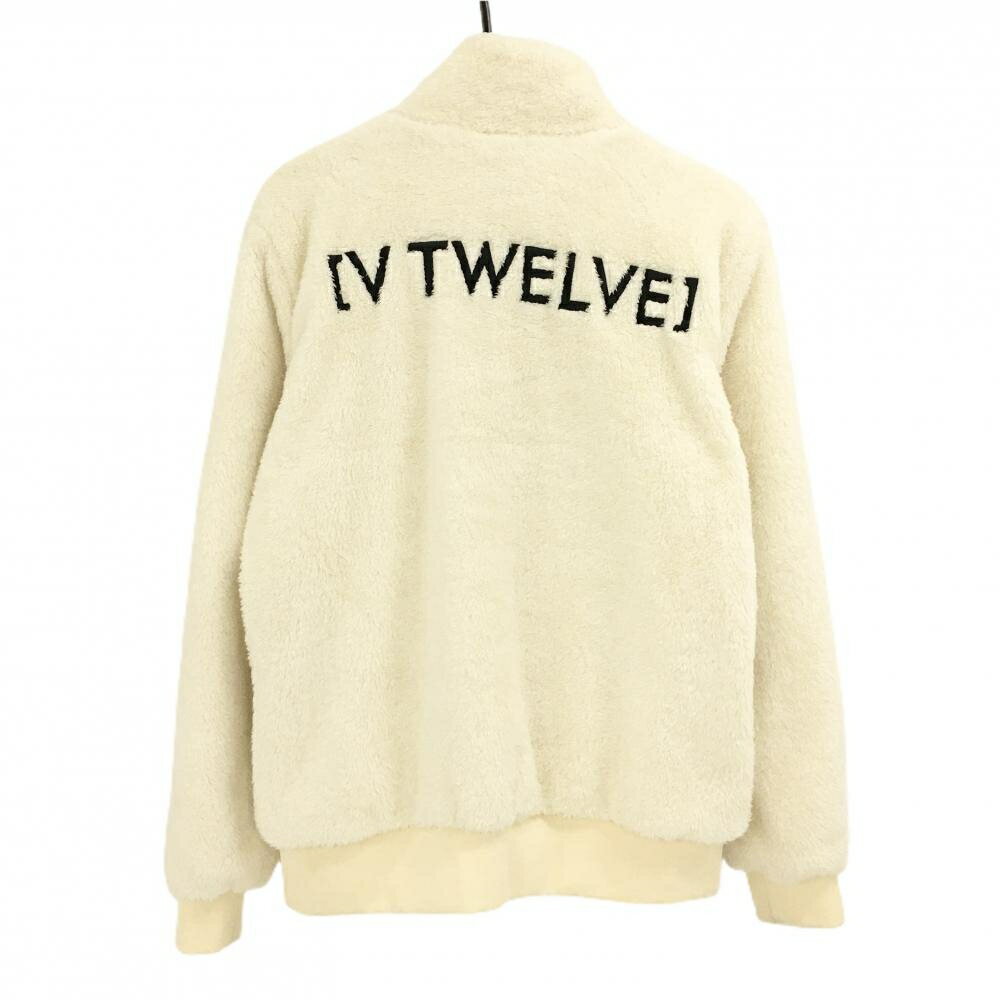 【美品】V12 ボアブルゾン 白 背面ロゴ 裏地付 メンズ M ゴルフウェア V12
