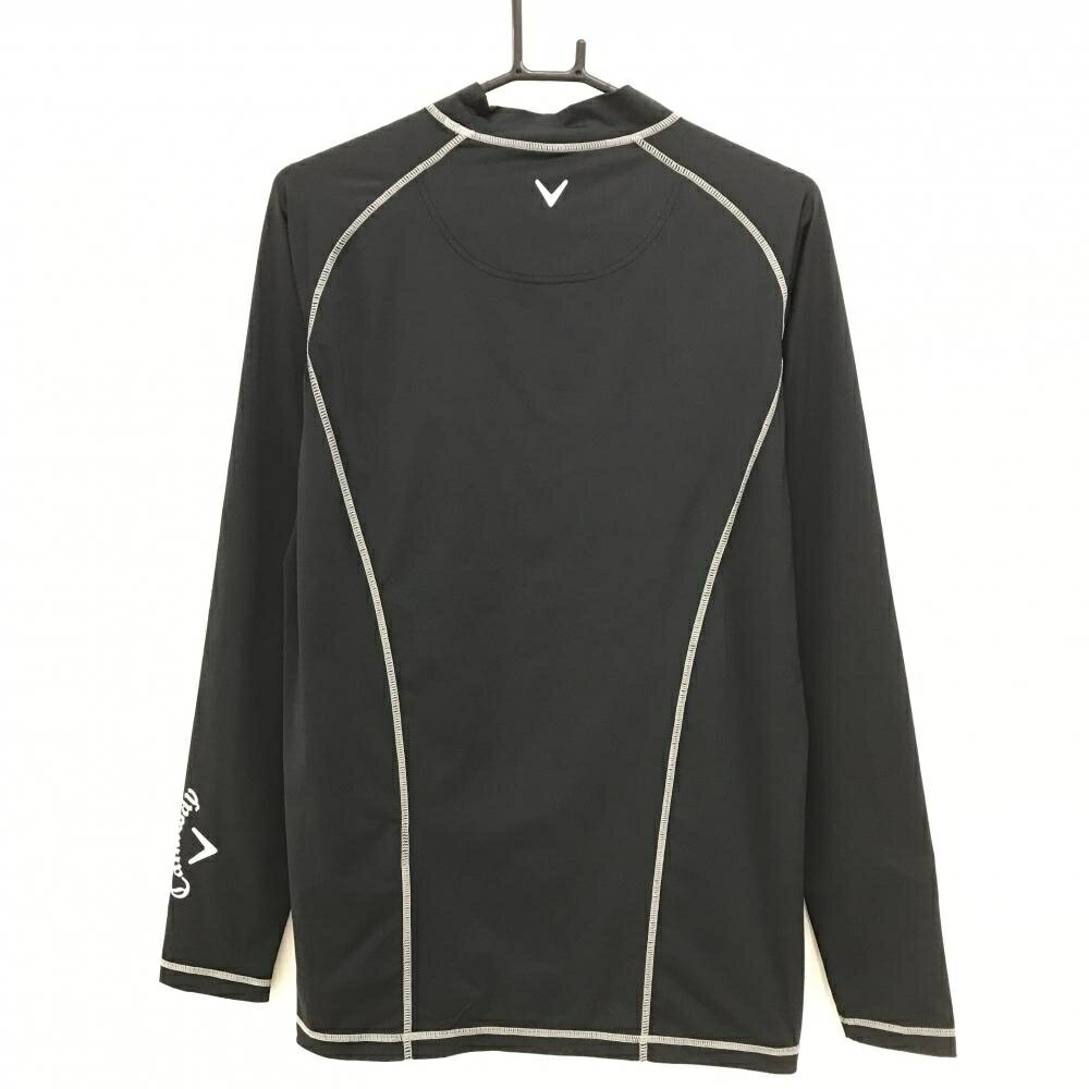 【美品】キャロウェイ インナーシャツ 黒×グレー ロゴ白 ストレッチ メンズ L ゴルフウェア Callaway
