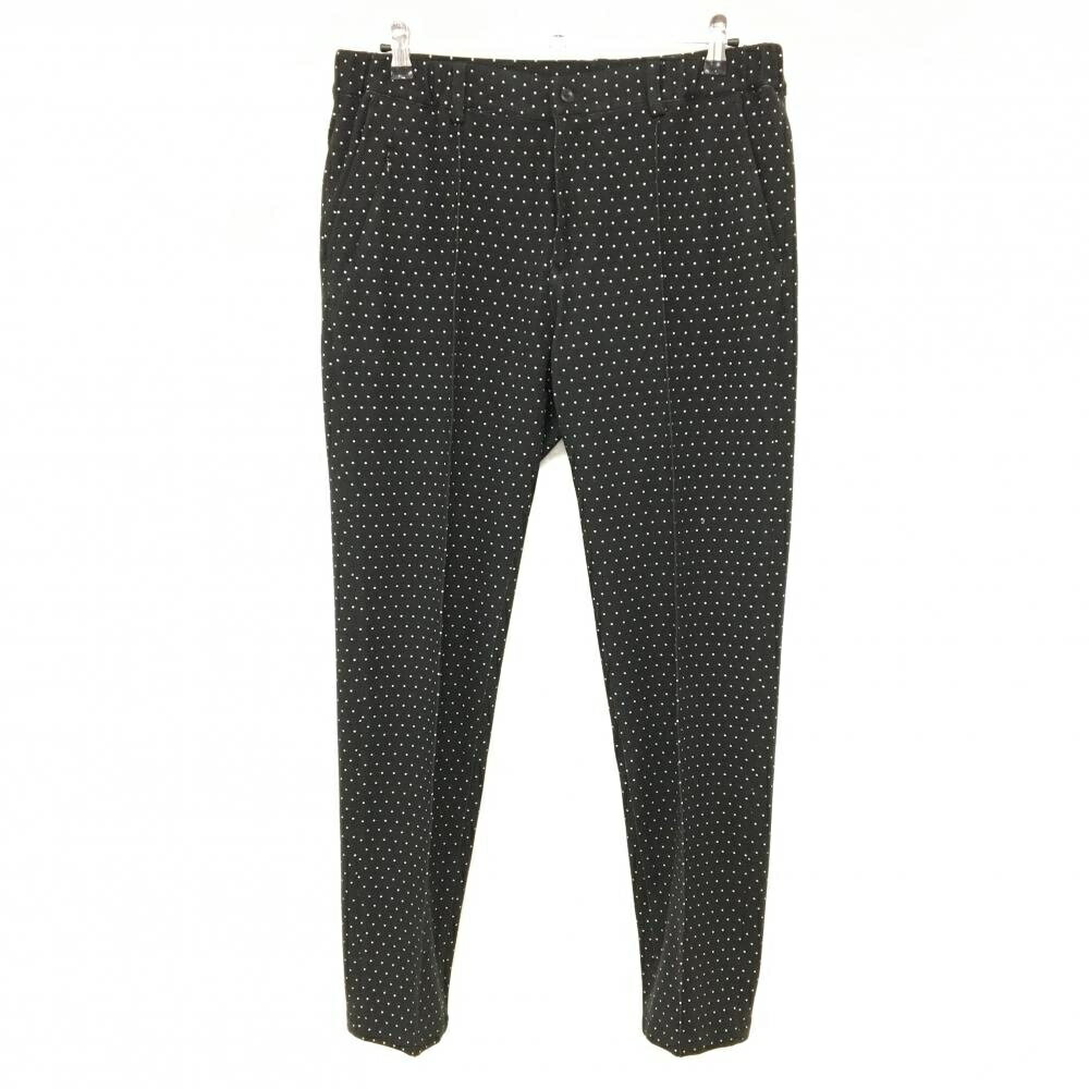 ビームスゴルフパンツ黒×白ドット微...