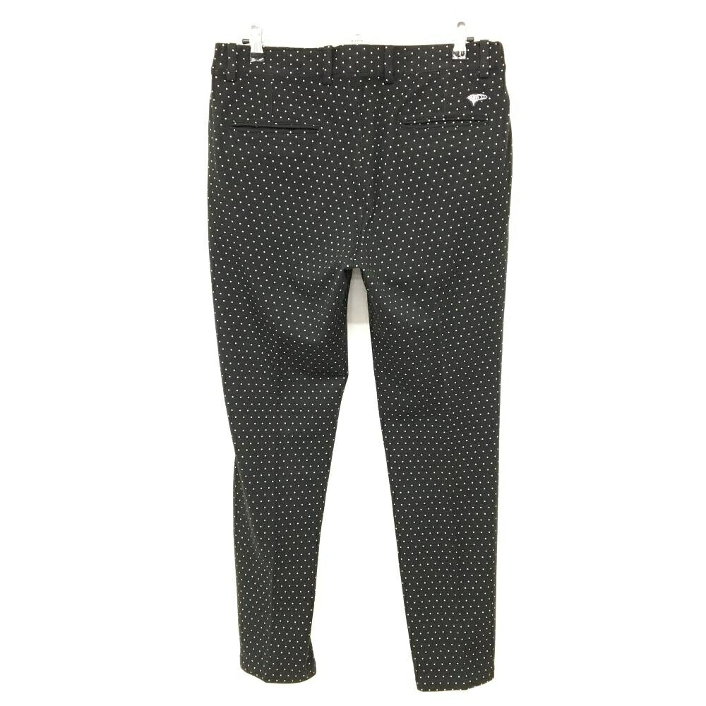 【美品】ビームスゴルフ パンツ 黒×白 ドット 微起毛 メンズ 50 ゴルフウェア BEAMS GOLF