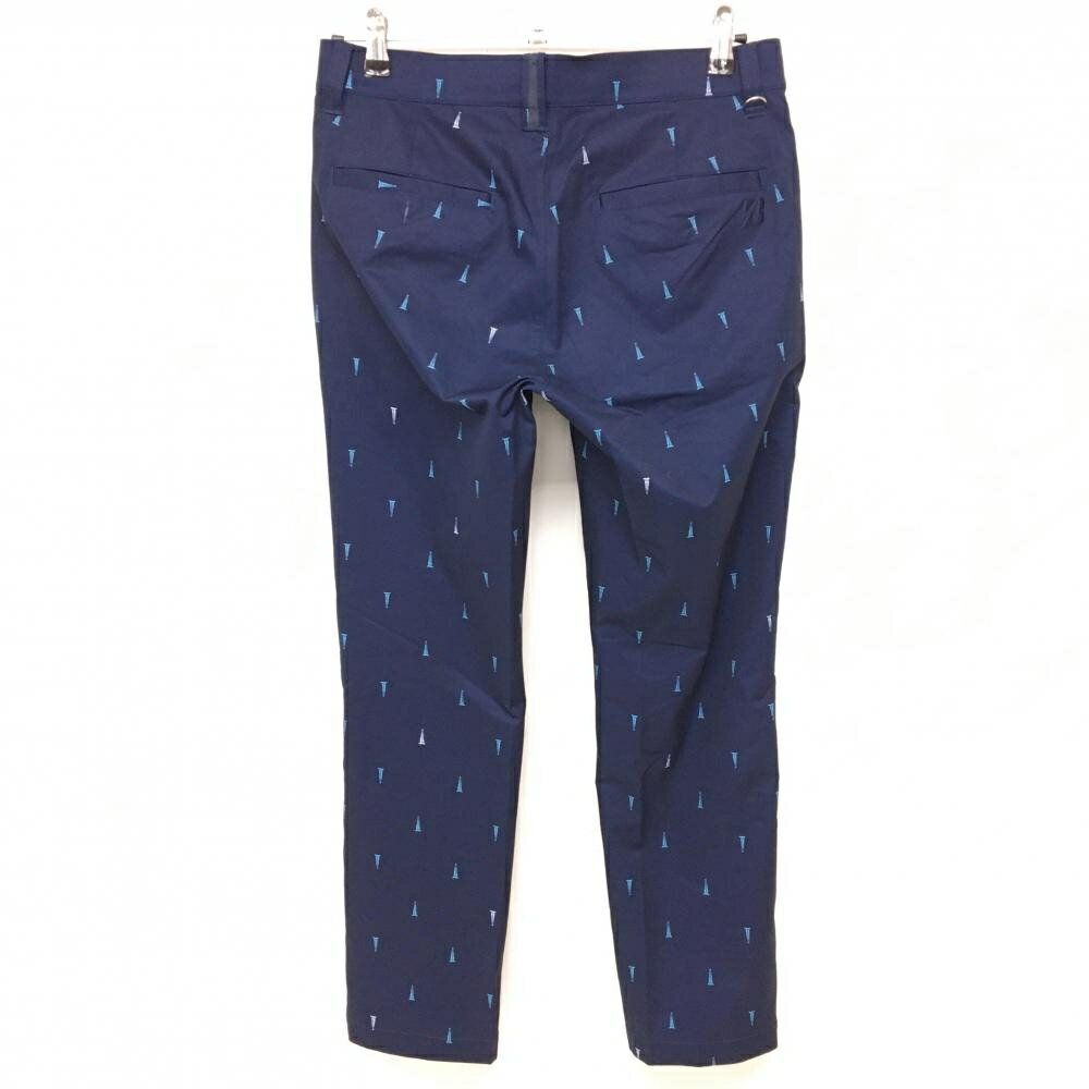 【美品】ブリヂストン パンツ ネイビー×ライトブルー 総柄 ストレッチ メンズ 79 ゴルフウェア Bridgestone