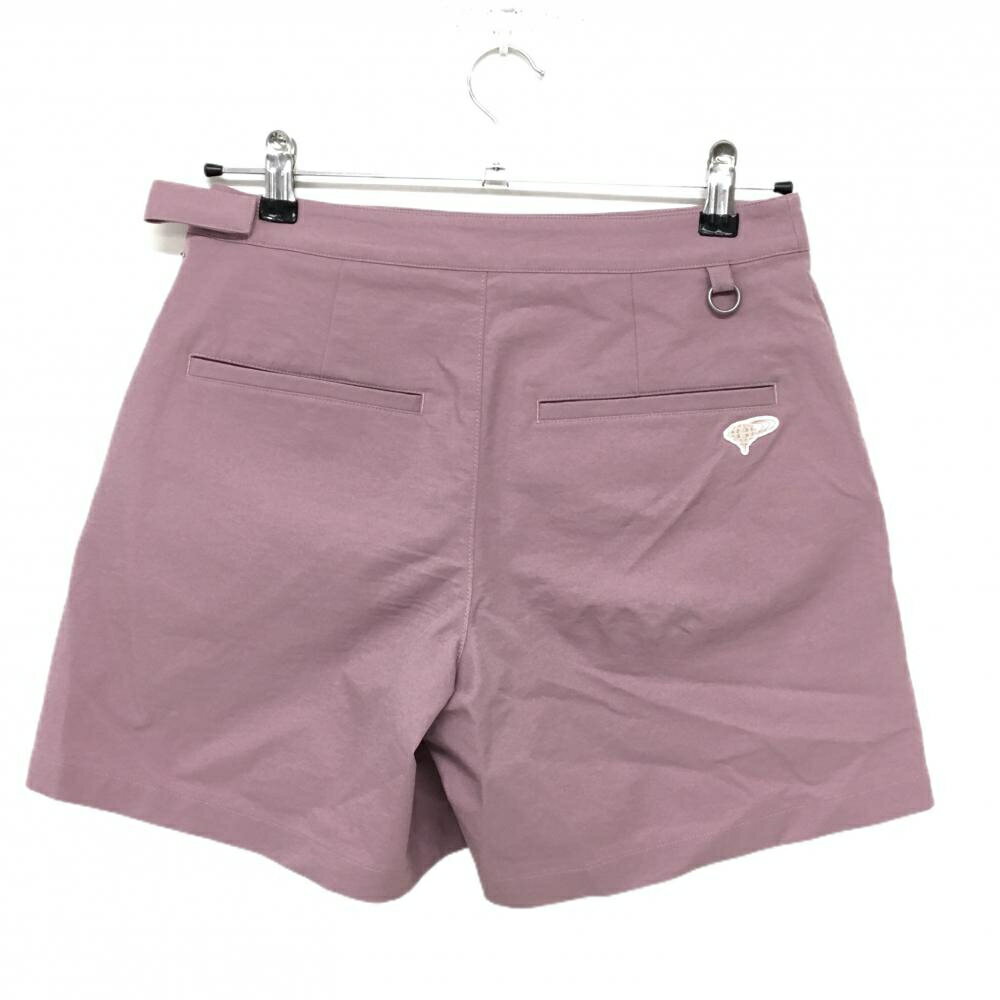 【超美品】ビームスゴルフ キュロットスカート スモーキーピンク ロゴ黒 ストレッチ レディース M ゴルフウェア サンプル品 BEAMS GOLF