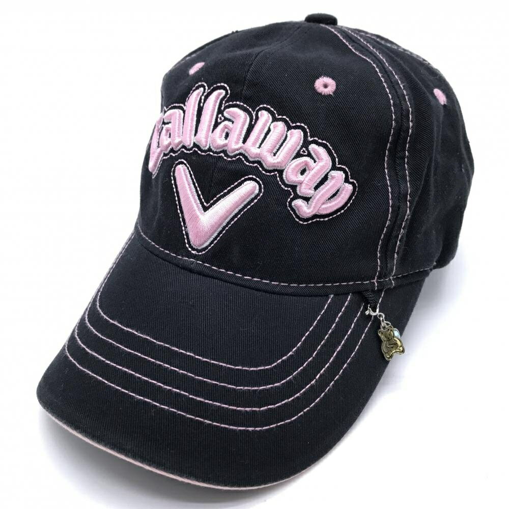 CALLAWAY - キャロウェイ キャップ 黒×ピンク ロゴ刺しゅう クマ フリー ゴルフウェア Callaway