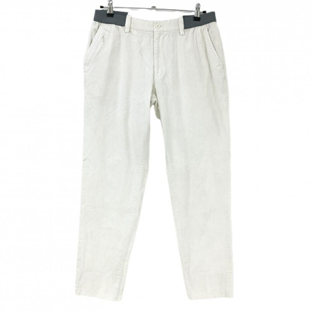 【美品】ビームスゴルフ コーデュロイパンツ アイボリー系×グレー ウエストゴム メンズ 48 ゴルフウェア BEAMS GOLF