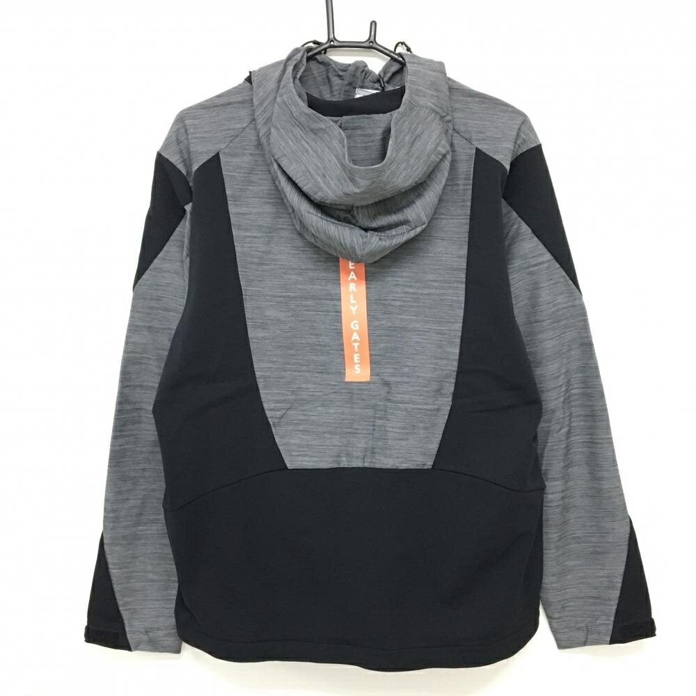 【新品】パーリーゲイツ ジップパーカー 杢グレー×黒 切替 ブルゾン ストレッチ メンズ 5(L) ゴルフウェア 2024年モデル PEARLY GATES