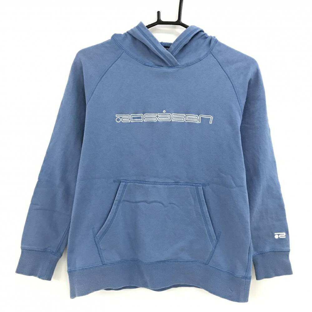 ロサーセン パーカー スモーキーブルー 裏毛スウェット ロゴ レディース M ゴルフウェア Rosasen