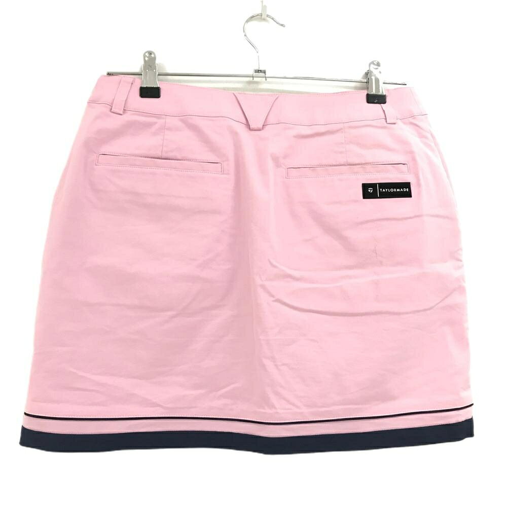 タイトリスト スカート ピンク×ネイビー パイピングライン ストレッチ 内側インナーパンツ レディース L ゴルフウェア TITLEIST