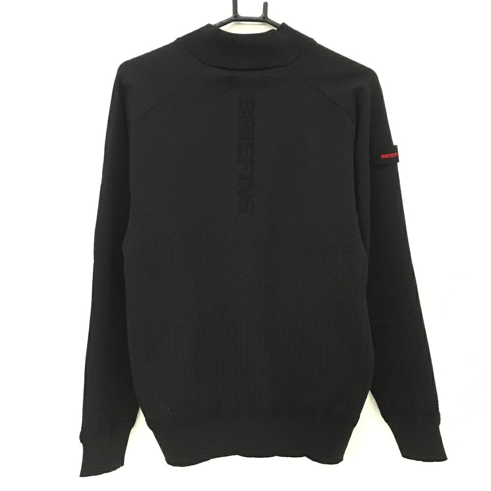 【美品】ブリーフィング ニットジャケット 黒 一部メッシュ ダブルジップ メンズ M ゴルフウェア 2024年モデル BRIEFING