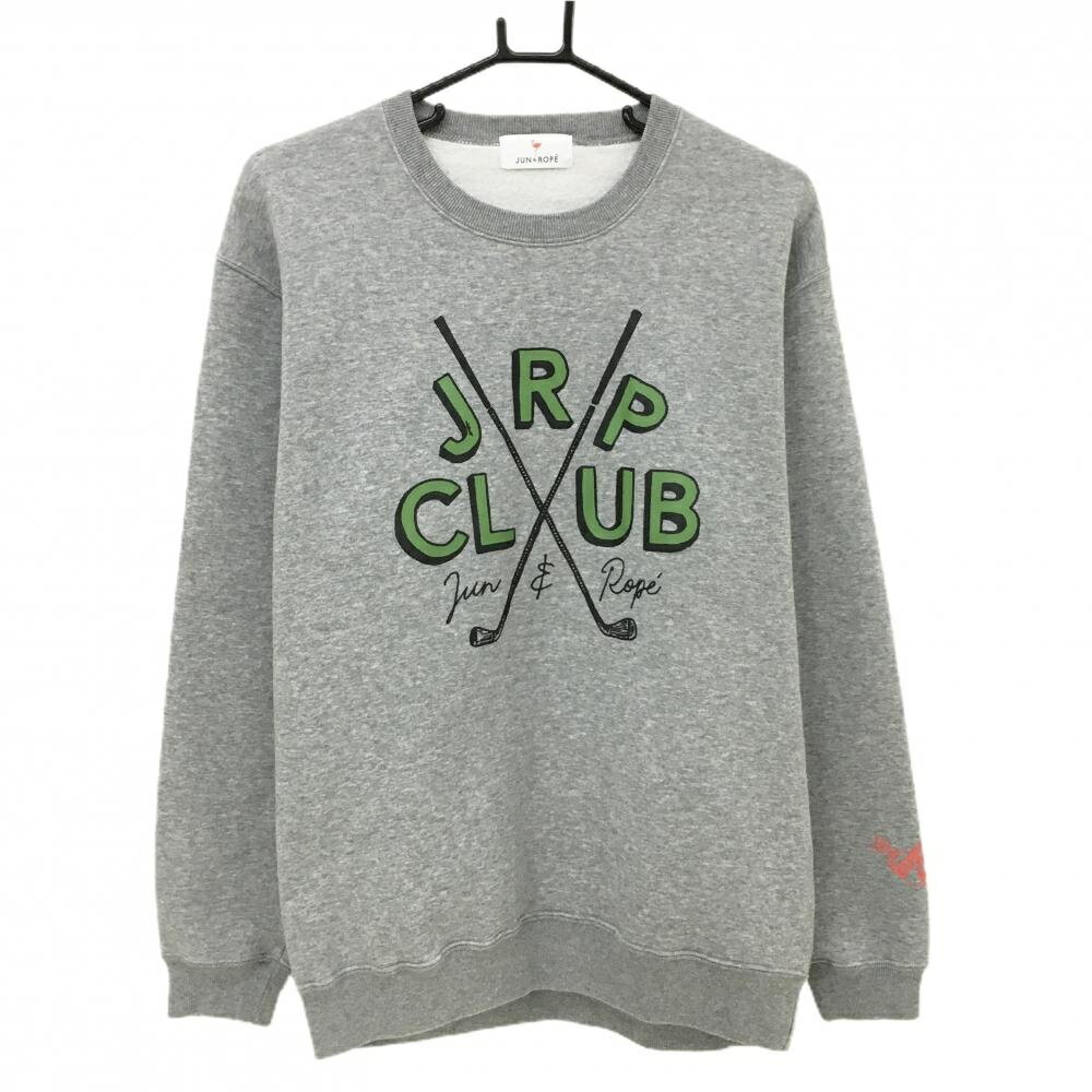 【美品】ジュンアンドロペ トレーナー グレー 裏起毛 メンズ L ゴルフウェア JUN＆ROPE