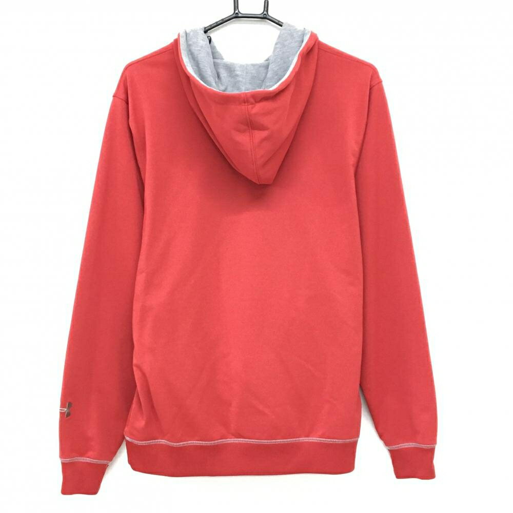 アンダーアーマー パーカー レッド×グレー フロントロゴプリント メンズ MD ゴルフウェア UNDER ARMOUR