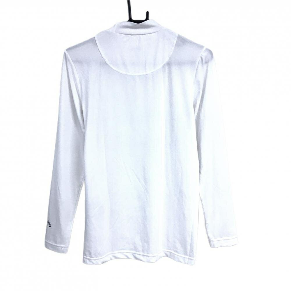 【美品】キャロウェイ ハイネックインナーシャツ白 ネックロゴ ストレッチ メンズ M ゴルフウェア Callaway
