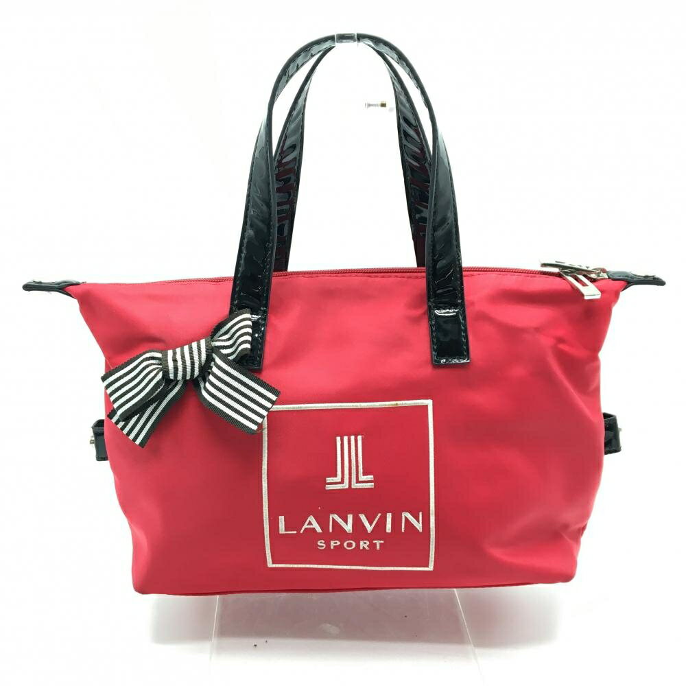 ランバンスポール カートバッグ レッド×黒 ロゴ刺しゅう リボン ゴルフ LANVIN SPORT