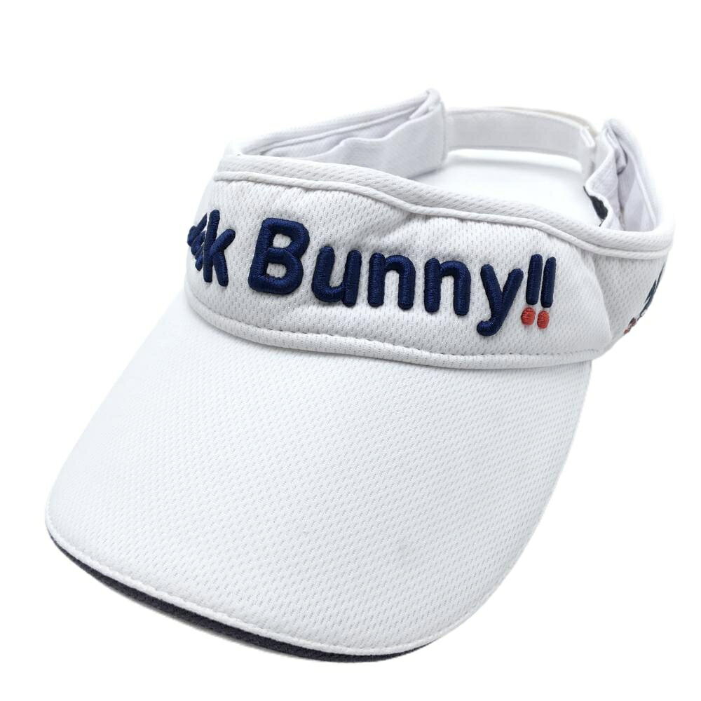 ジャックバニー サンバイザー 白×ネイビー 立体ロゴ刺しゅう ゴルフウェア Jack Bunny