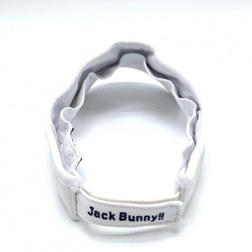 ジャックバニー サンバイザー 白×ネイビー 立体ロゴ刺しゅう ゴルフウェア Jack Bunny