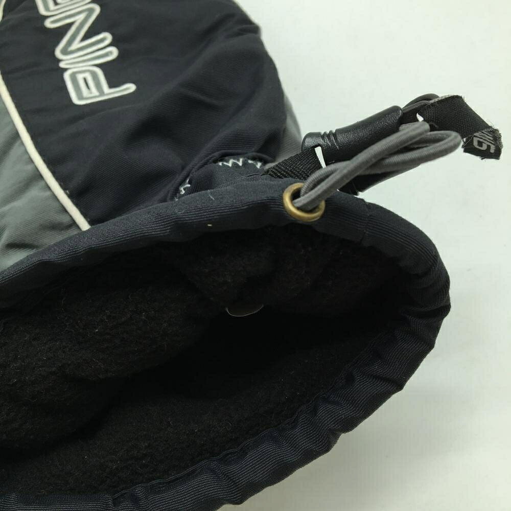 ピン ミトングローブ グレー×黒 裏起毛 ロゴ 手袋 メンズ ゴルフウェア PING