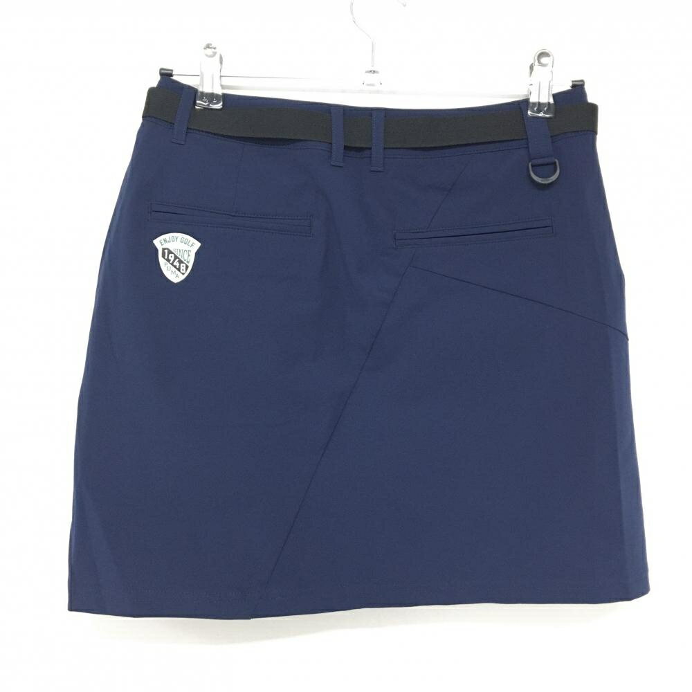 【新品】プーマ スカート ネイビー×黒 ベルト付 ストレッチ レディース L ゴルフウェア PUMA