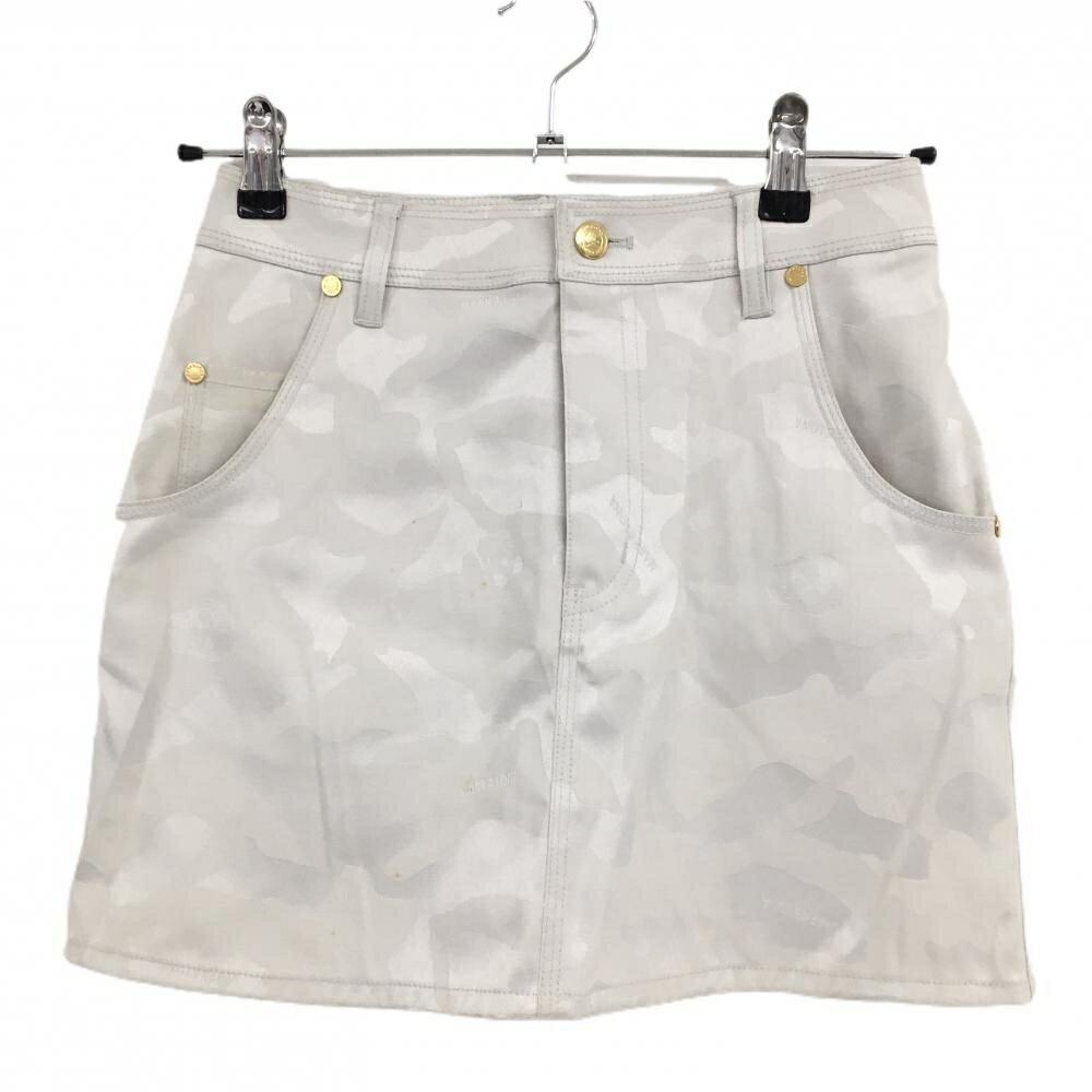 マークアンドロナ スカート ライトグレー スカル 迷彩 カモフラ レディース S ゴルフウェア MARK＆LONA