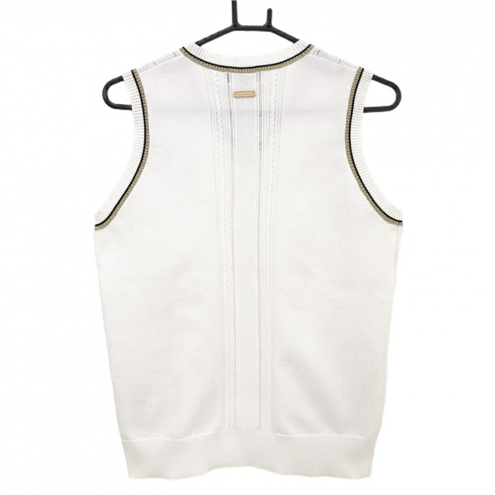 セントアンドリュース ニットベスト 白×ゴールド レディース M ゴルフウェア St ANDREWS