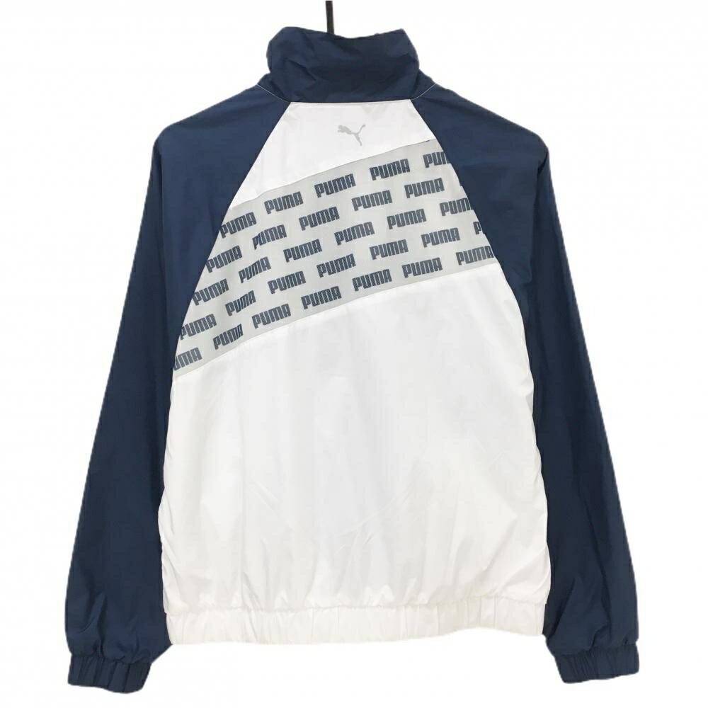 プーマ ジャケットブルゾン ネイビー×白 フロントロゴ 裏地メッシュ TRAINING レディース M ゴルフウェア PUMA