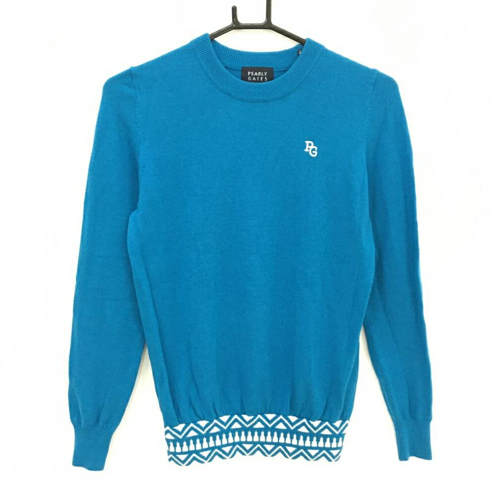 パーリーゲイツセーターブルー×白裾...