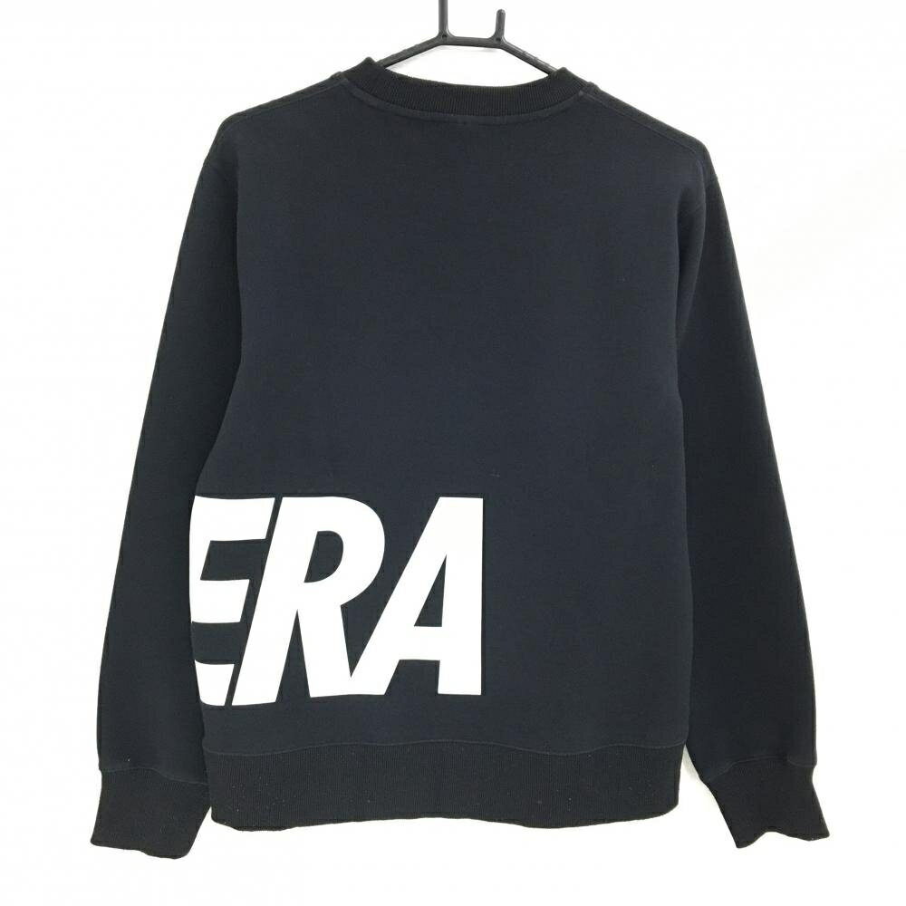 ニューエラ トレーナー 黒×白 ビッグロゴ メンズ MEDIUM ゴルフウェア New Era