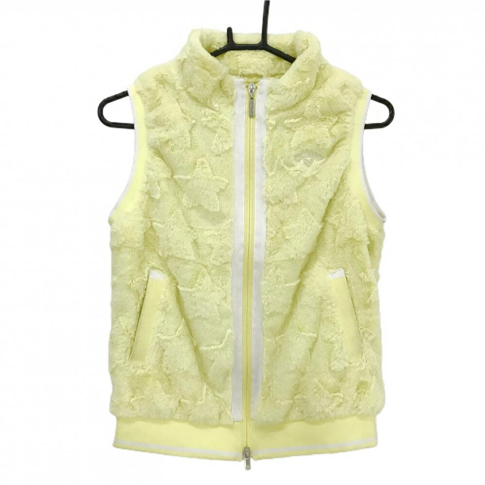 【美品】キャロウェイ ファーベスト ライトイエロー 星柄 ダブルジップ 裏地付き レディース M ゴルフ..