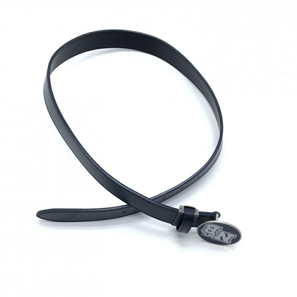 【超美品】ニューバランス トップ式ベルト ネイビー ボストンテリア総柄 ロゴバックル レディース ゴルフウェア New Balance