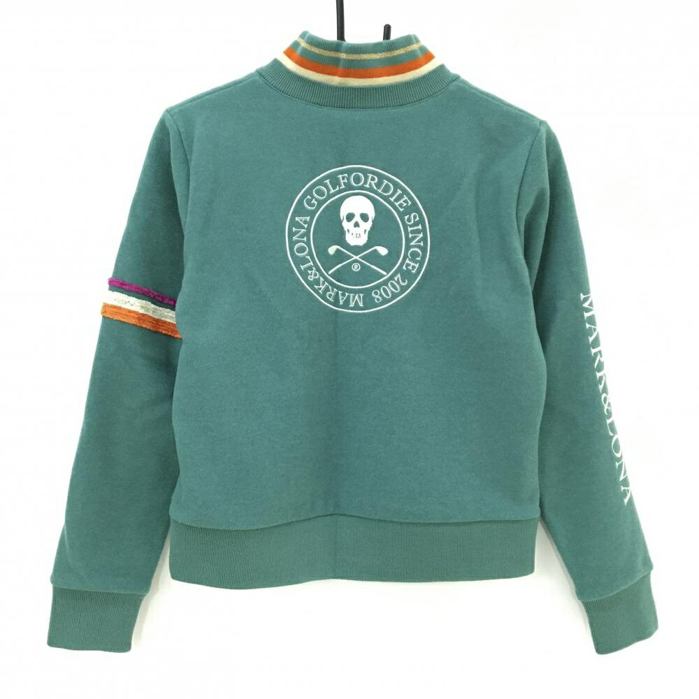 【超美品】マークアンドロナ ハイネックトレーナー 杢グリーン 裏地付 レディース 38(M) ゴルフウェア 2024年モデル MARK＆LONA