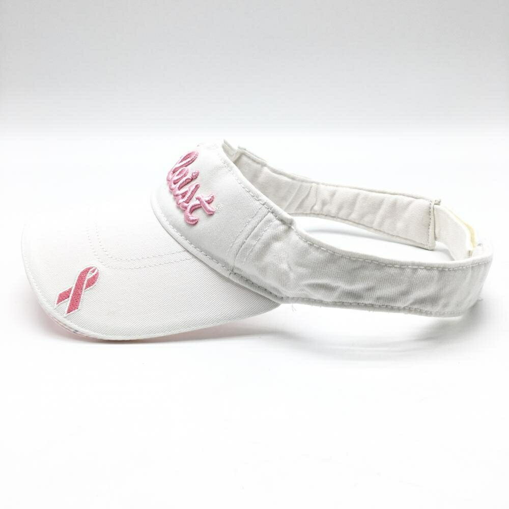 タイトリスト サンバイザー 白×ライトピンク 立体ロゴ ピンクリボン レディース ゴルフウェア TITLEIST