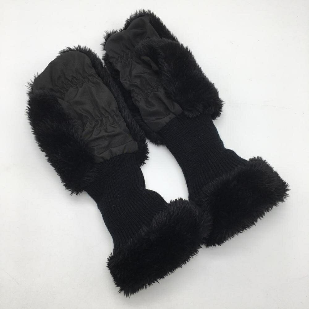 【美品】ビームスゴルフ 手袋 黒 ボア ミトングローブ 両手 レディース ゴルフウェ...