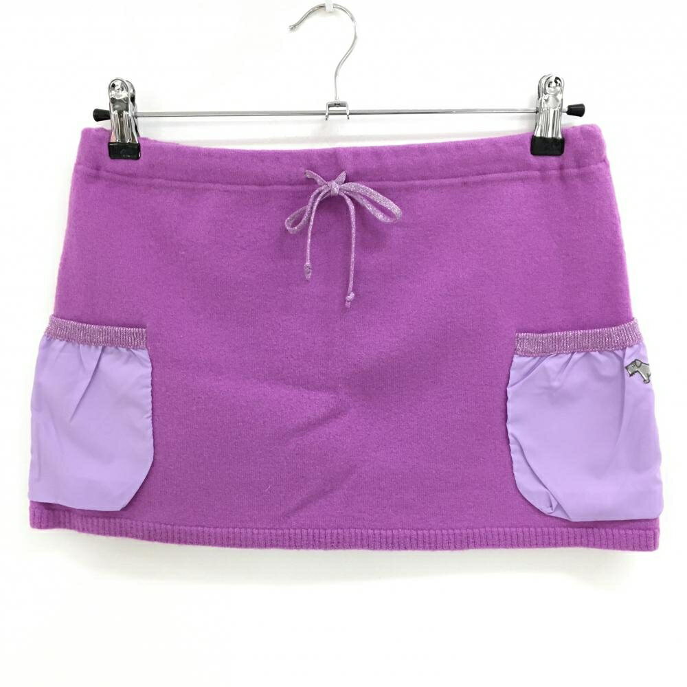 【美品】ヒールクリーク ニットスカート ピンクパープル ウール100% レディース 42(L) ゴルフウェア Heal Creek