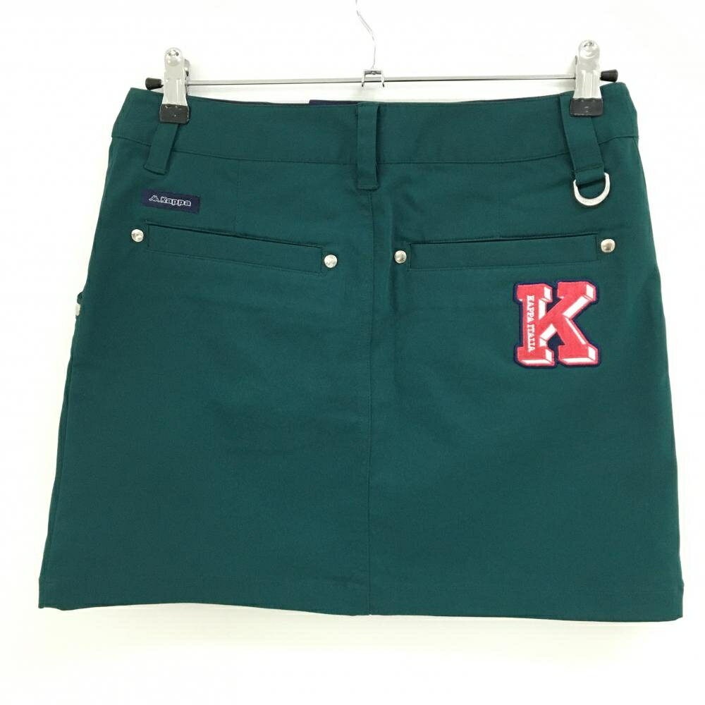 【超美品】カッパ スカート ダークグリーン ストレッチ ワッペン レディース L ゴルフウェア Kappa