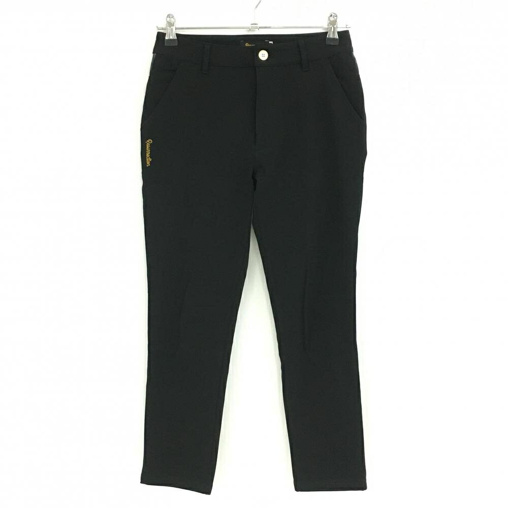 レザレクション パンツ 黒 後ろ一部柄 ストレッチ レディース XS ゴルフウェア Resurrection