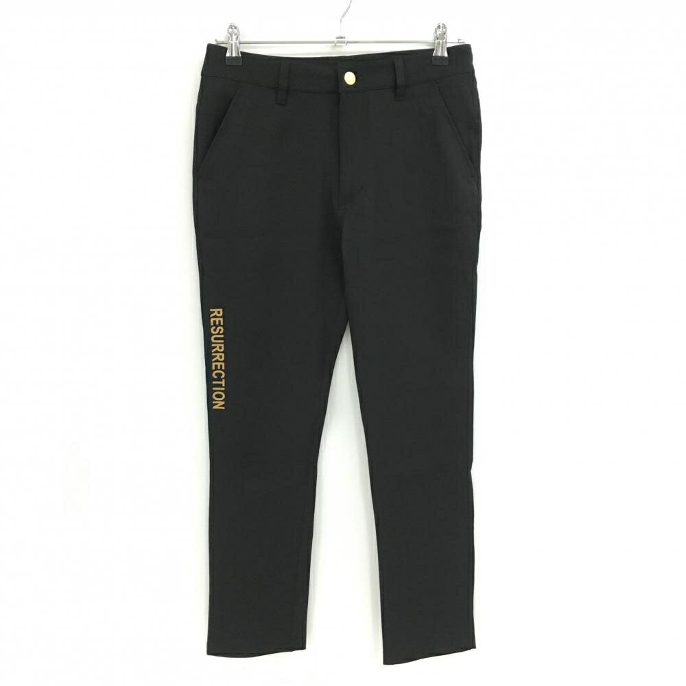 【美品】レザレクション パンツ 黒×ベージュ サイドロゴプリント ストレッチ レディース S ゴルフウェア Resurrection