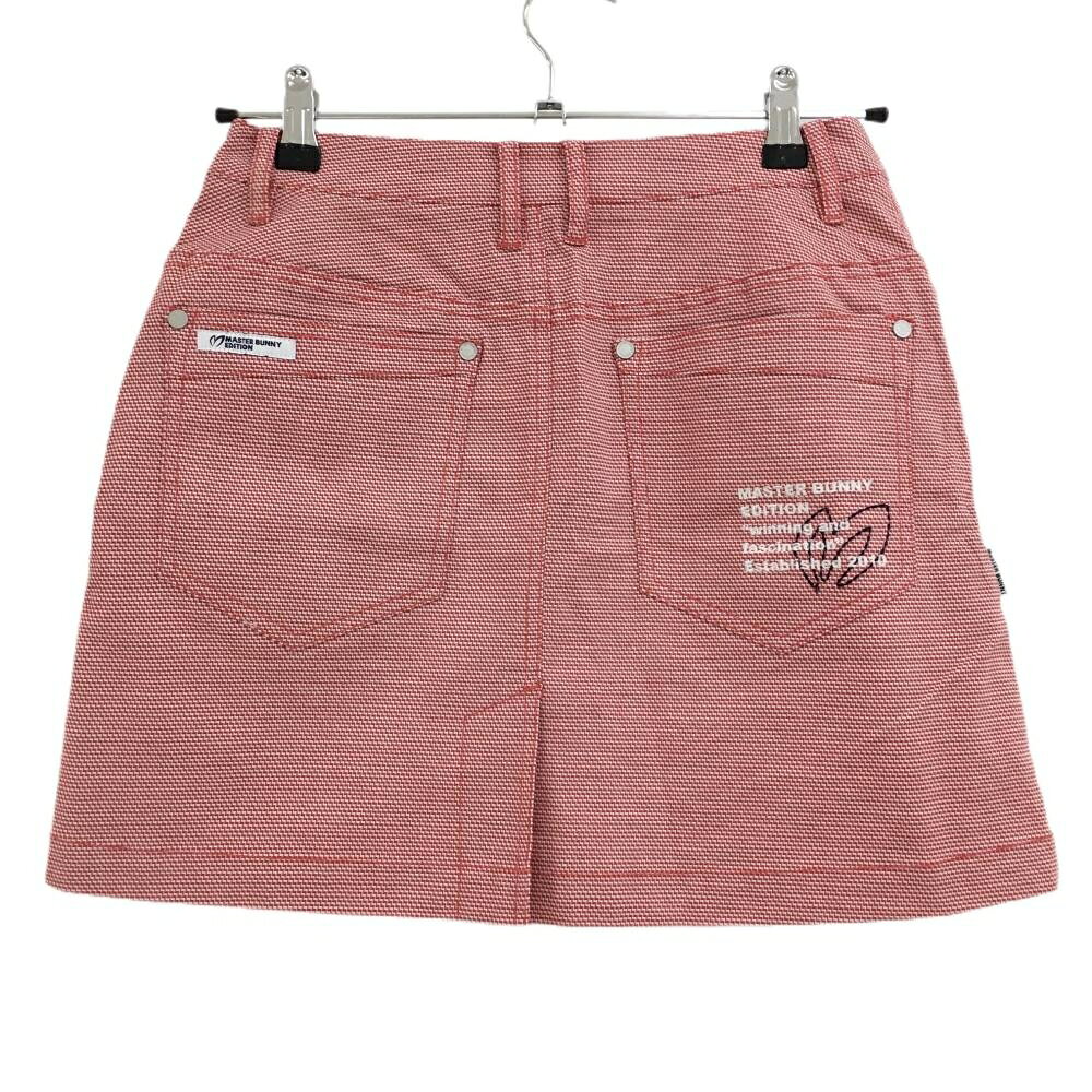 レオナード 楽天市場店の【美品】マスターバニー スカート レッド×白 総柄織生地 ロゴ刺しゅう レディース 0(S) ゴルフウェア MASTER BUNNY EDITION｜アングル2