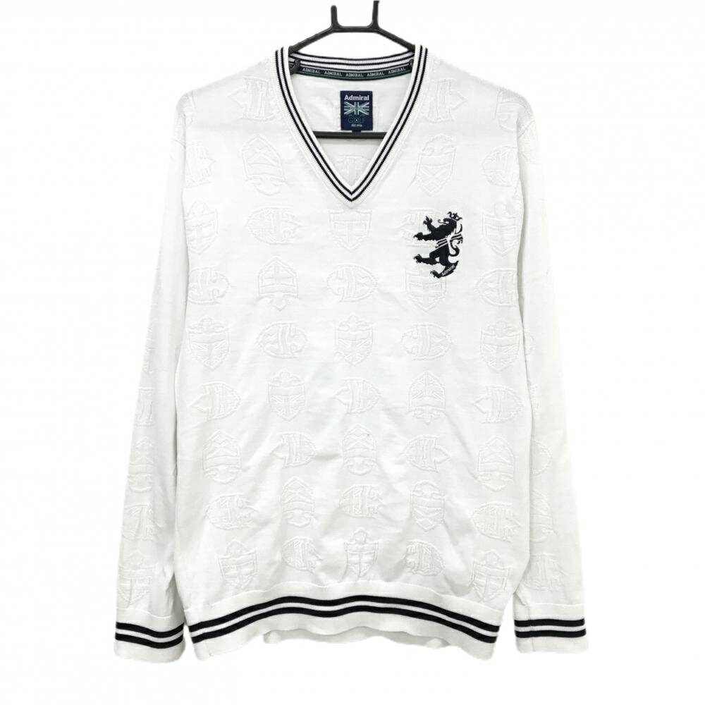 商品説明 ブランド Admiral アイテム セーター 表記サイズ LL ※海外サイズの場合もございます。必ず実寸サイズをご確認ください。 実寸サイズ 　身幅：約54cm　袖丈：約63cm　肩幅：約44.5cm　着丈：約70.5cm ※実寸サイズの採寸方法については、こちらをご覧ください。 ★実寸サイズは平台に平置きして外寸を測定しており、商品によっては若干の誤差が生じます。数cmの誤差は予めご了承くださいませ。 特徴・仕様 適応時期 春 ・ 秋 商品ランク A コメント 腹部汚れ小 商品ランク（ゴルフウェア） N 新品（タグ付き) S 新品未使用品（タグなし） A+ 使用感や汚れ等がない、または目立たない綺麗な中古品 A 使用感や汚れ等が少ない美品や良品 B+ 使用感や中小の汚れ等がある一般的な中古品 B 使用感や大中の汚れ等がある一般的な中古品 C 使用感や大中の汚れ、小さな穴等がある中古品 商品ランク（ゴルフシューズ） N 新品（タグ付き) S 新品未使用品（タグなし） A+ しわや汚れ等がない、または少ない綺麗な中古品 A しわや小さな汚れはあるが、使用感が少ない美品や良品 B+ しわや中小の汚れ、使用感がある一般的な中古品 B しわや大中の汚れ、使用感がある一般的な中古品 C しわや大中の汚れ、使用感がある中古品 D しわや大きな汚れ、使用感がある中古品 &nbsp;★A+～CランクはUSED品となりますので、神経質な方はご入札をお控えください。 &nbsp;★Nランクは新品商品ですが、一部保管時による汚れ等があります。商品説明や写真で必ずご確認ください。　