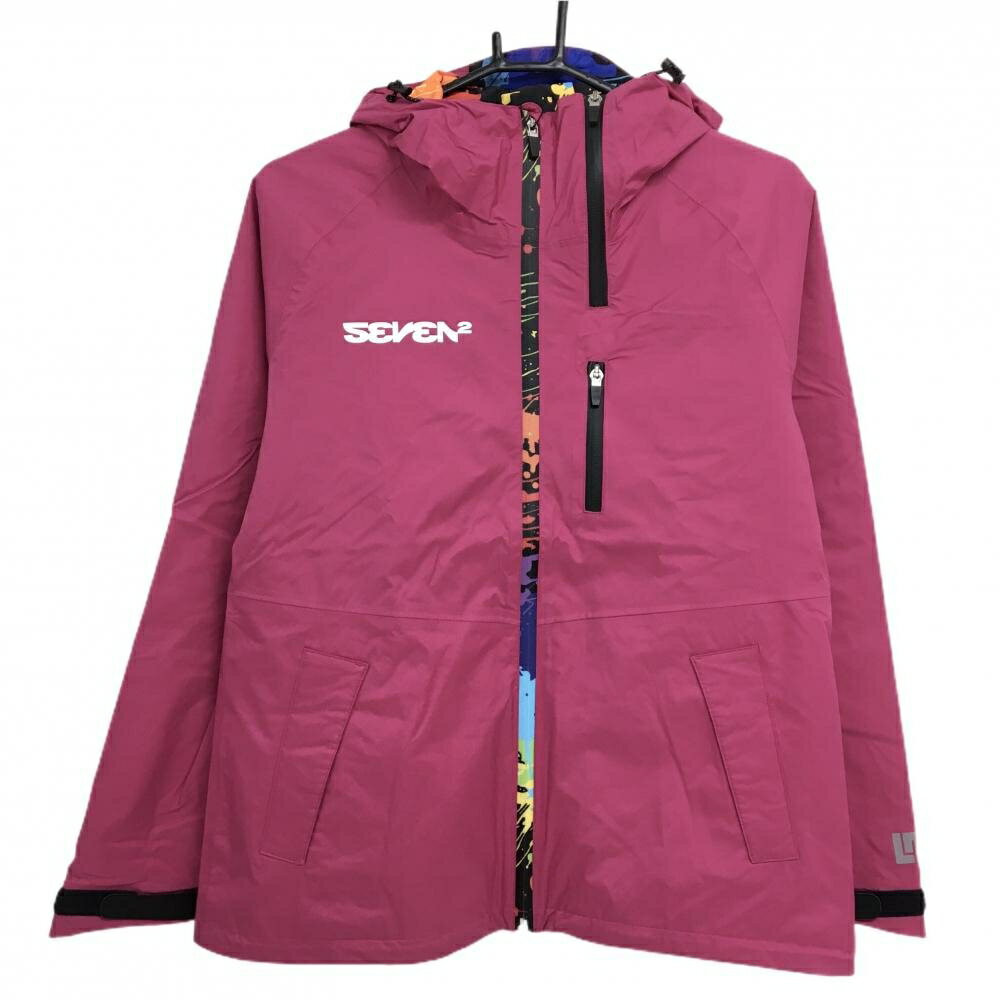 【新品】ラウドマウス レインジャケット ピンク×黒 ジップ・フード内側スプラッシュ柄 撥水加工 レデ...