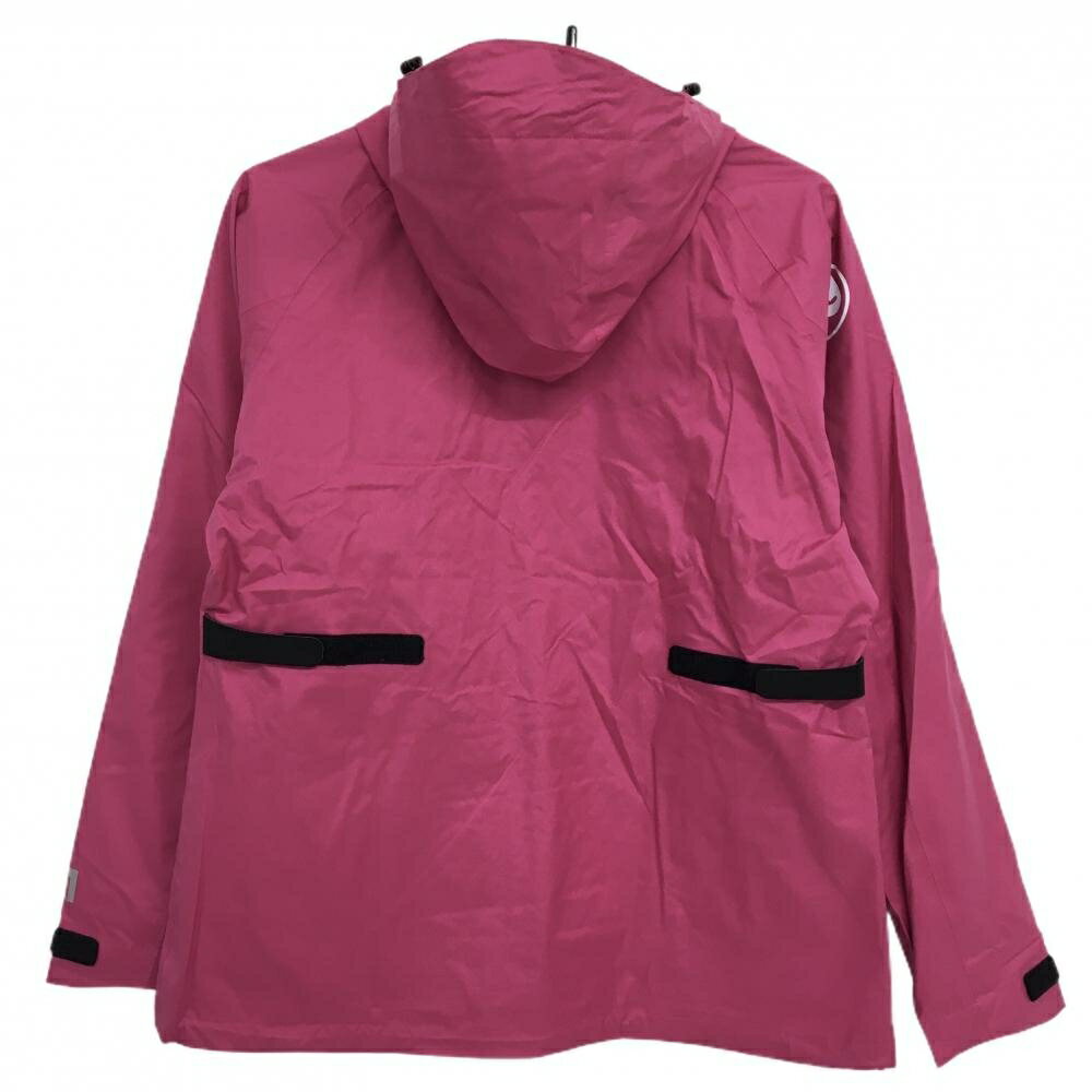 【新品】ラウドマウス レインジャケット ピンク×黒 ジップ・フード内側スプラッシュ柄 撥水加工 レディース L ゴルフウェア LOUDMOUTH