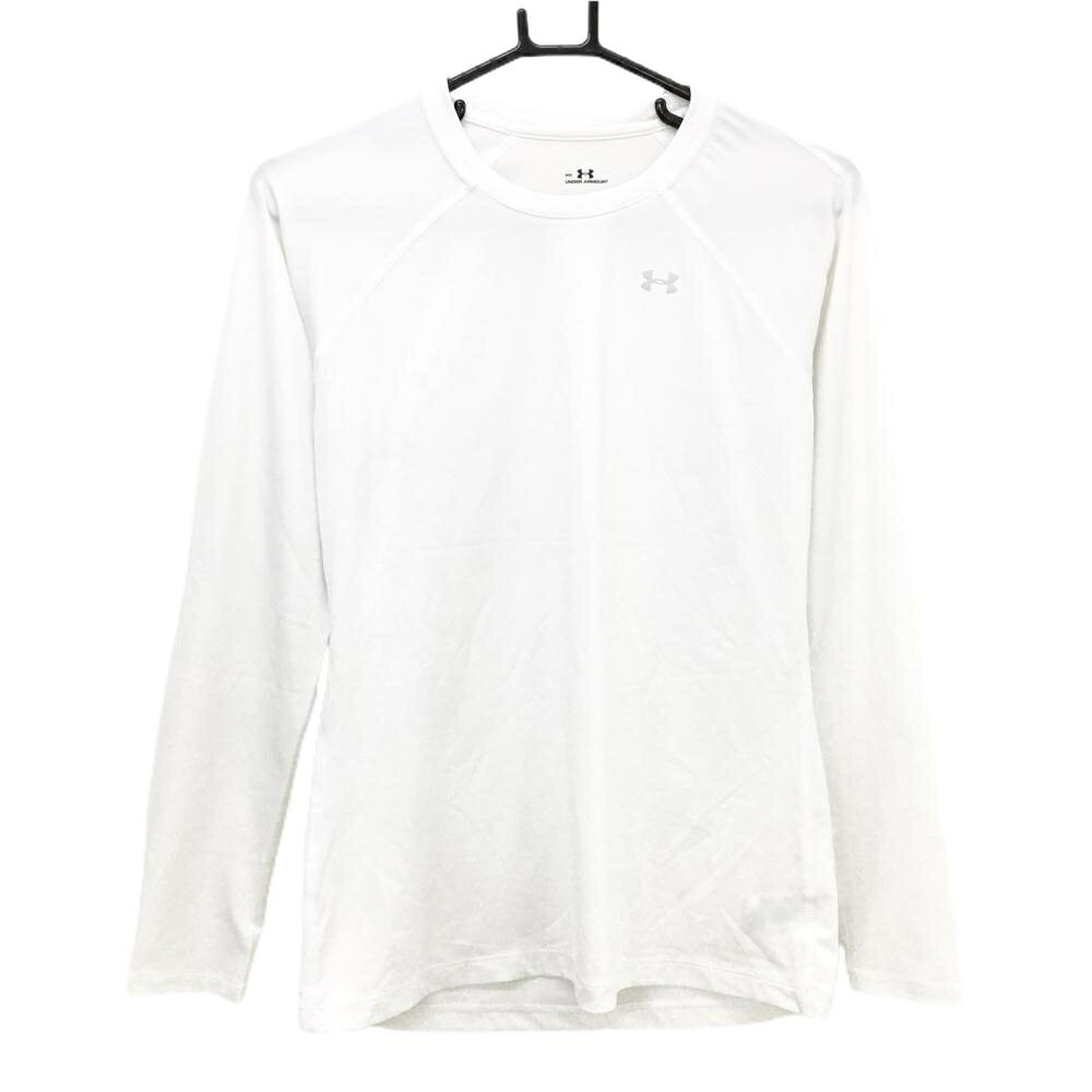 Under Armour - 【美品】アンダーアーマー インナーシャツ 白 ロゴ メンズ MD ゴルフウェア UNDER ARMOUR