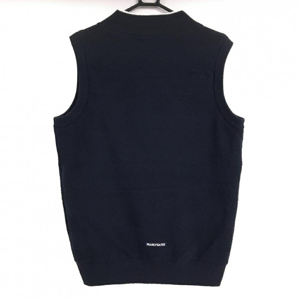 パーリーゲイツ ニットベスト ネイビー×白 フロントロゴ 裏地付 蓄熱 メンズ 5(L) ゴルフウェア 2024年モデル PEARLY GATES