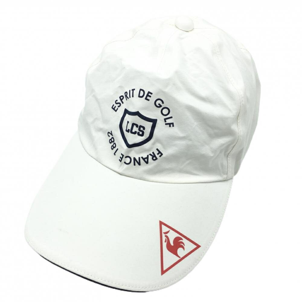 Le Coq - ルコック キャップ 白×ネイビー ナイロン 内側メッシュ F(55-57cm) ゴルフウェア le coq sportif
