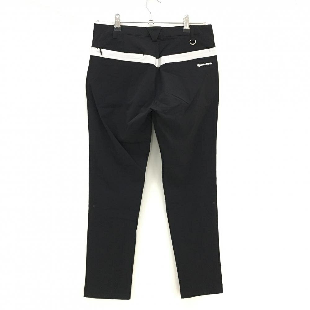 【美品】テーラーメイド パンツ 黒×ライトグレー ヒップライン バックロゴ ストレッチ レディース L ゴルフウェア TaylorMade