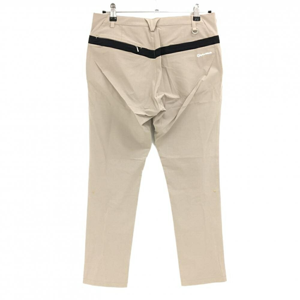 【美品】テーラーメイド パンツ ベージュ×黒 ヒップライン バックロゴ ストレッチ レディース O ゴルフウェア TaylorMade