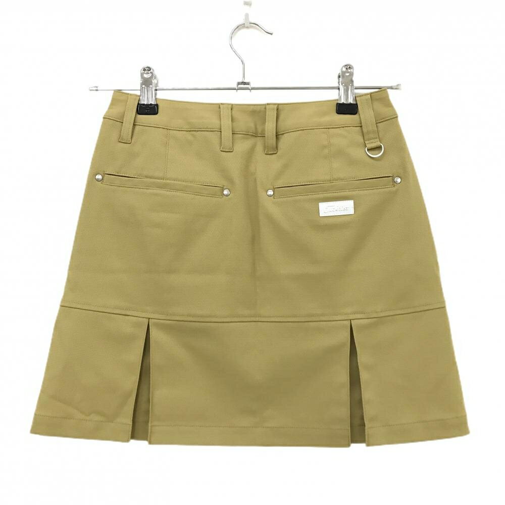 【超美品】タイトリスト スカート ベージュ ストレッチ 背面裾プリーツ レディース SS ゴルフウェア TITLEIST