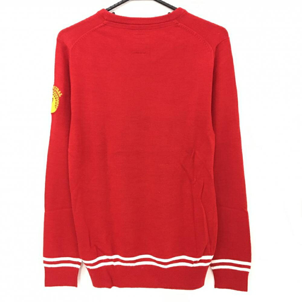 【美品】アドミラル セーター レッド×白 フロント英字 ニット メンズ L ゴルフウェア Admiral